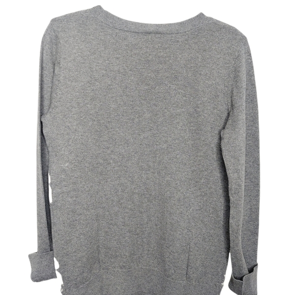 Loft Medium Crewneck Sweater Dogs Puppies Gray Knit Long Sleeve 100% Cotton EUC - Picture 13 of 14